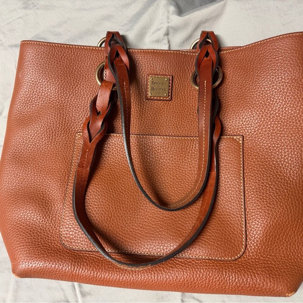 Dooney & Bourke medium brown Leather Tote with Brown Straps